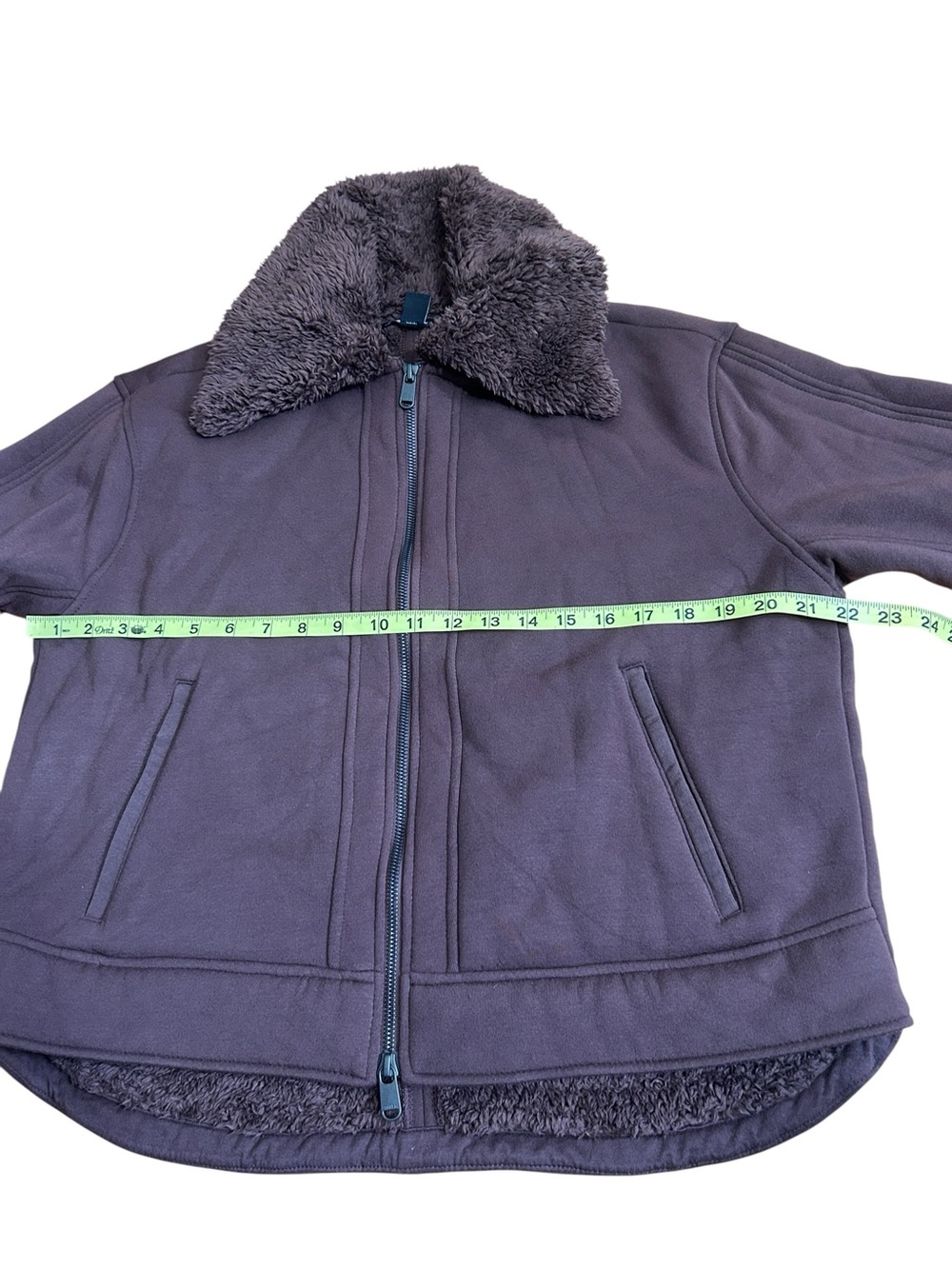 Athleta Dark Brown Westbound Sherpa Jacket Medium Faux Fur - Picture 5 of 6